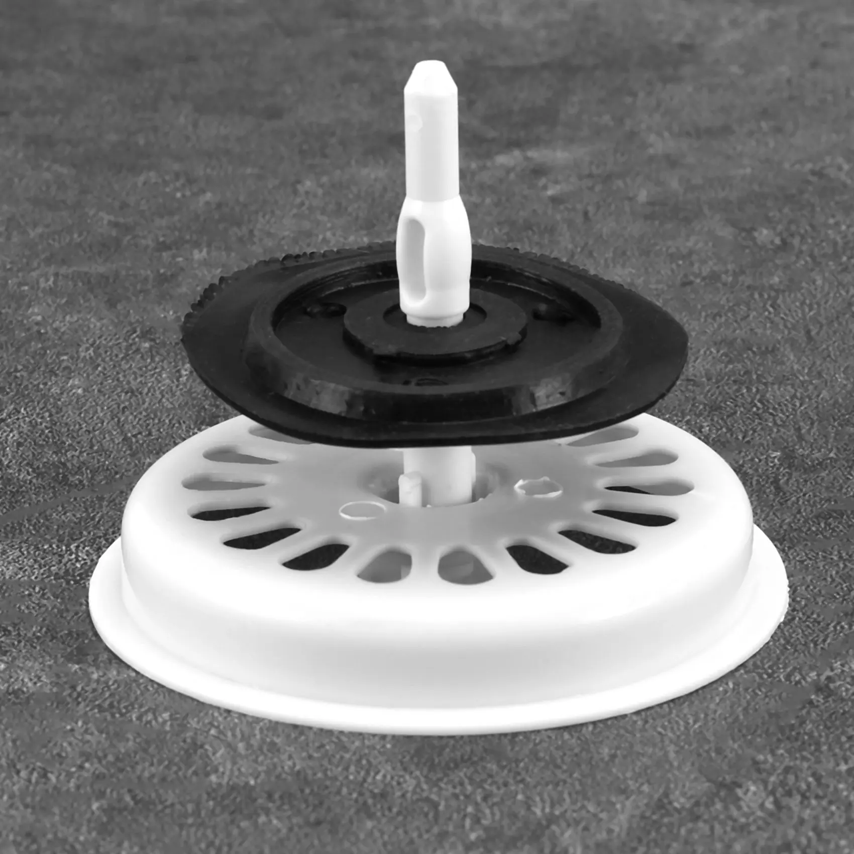 Food Waste Stopper Spin Lock Sink Drain Strainer 3.1" Dia White Black Plastic 6