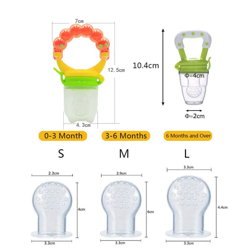 Fresh Food Nibbler Baby Pacifiers Safe Baby Supplies Nipple Teat Pacifier Bottles Vegetable Fruit Feeding Nipple Soothe