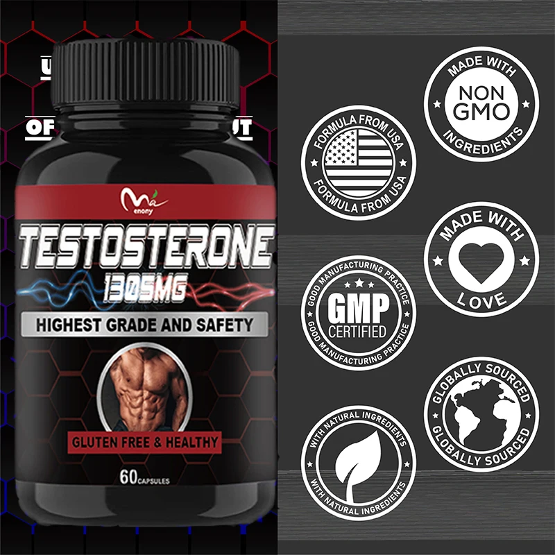 

Men's Energy Supplement - Athletic Strength and Energy Levels, Improves Blood Flow and Size, Building Muscle Mass, Non-GMO