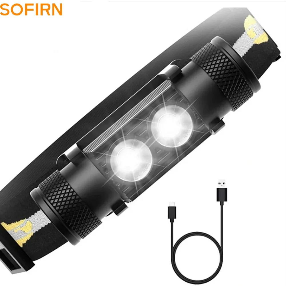Lampe frontale mini Sofirn H25S 1200lm rechargeable USB pour pêche légère et compacte