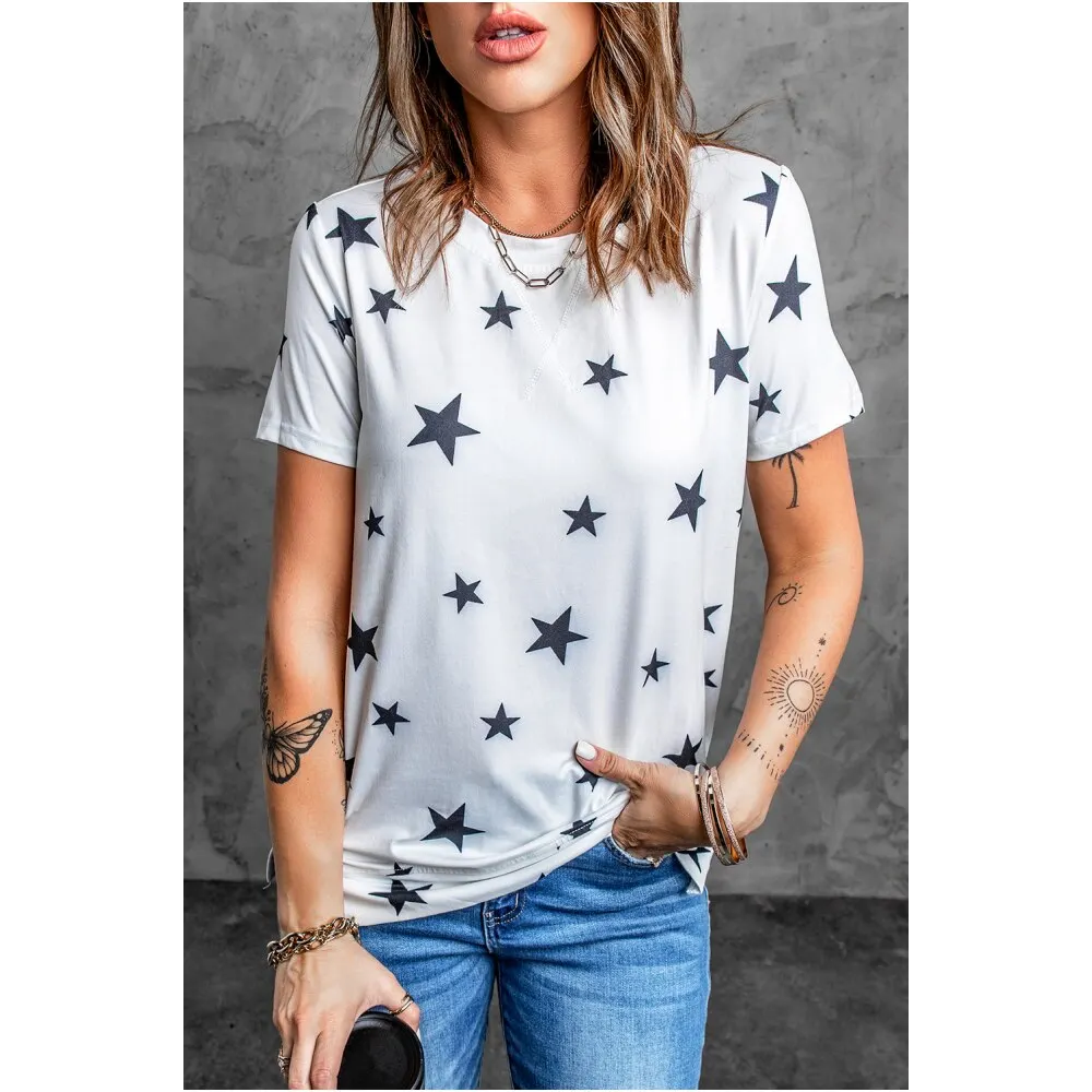Star 3D Print T-shirt Summer Women O-Neck Casual T Shirts