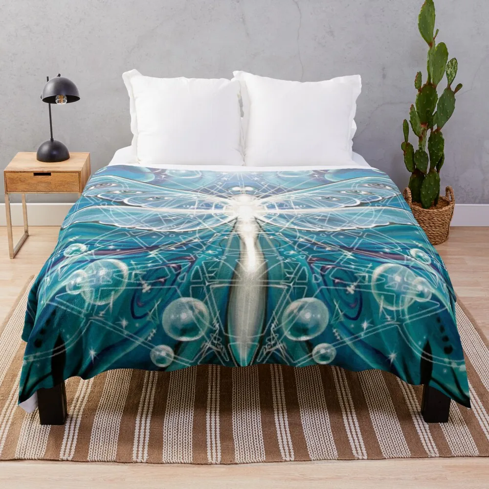 

Dragonfly Dreaming Throw Blanket Single Blanket Winter bed blankets Polar blanket manga