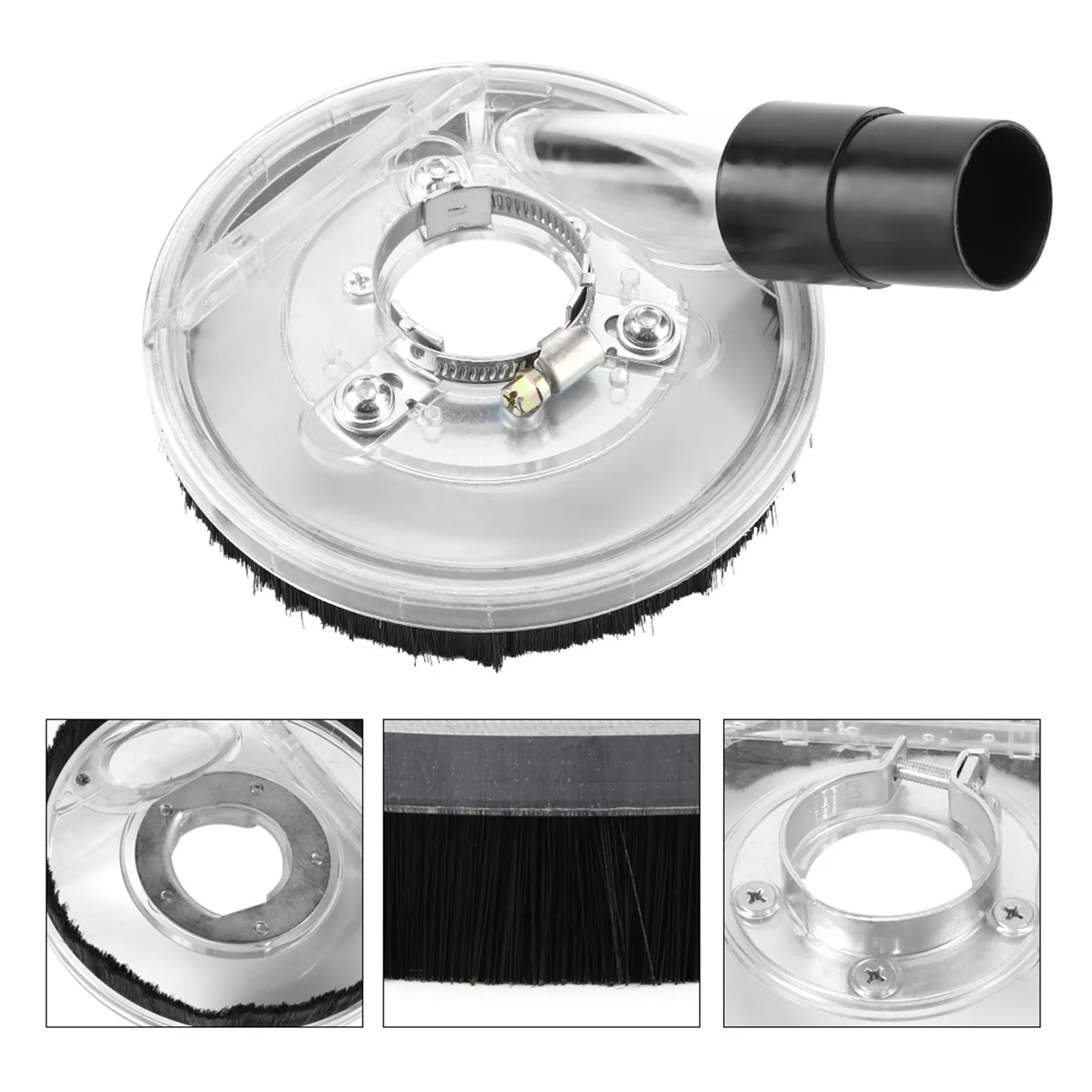 Universal Clear Vacuum Dust Shroud for Handheld Angle Grinders (80-125mm)
