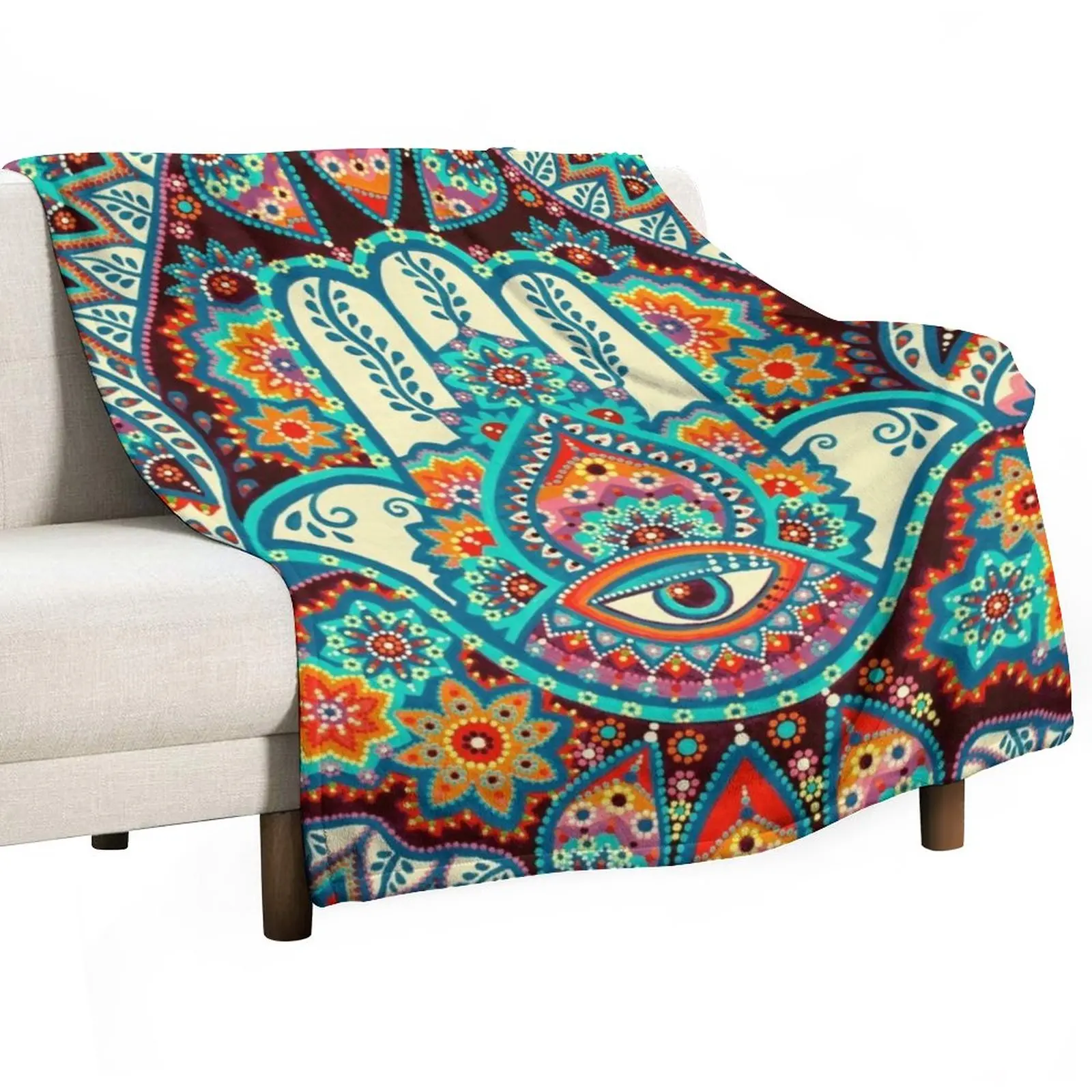 

Hamsa Hand Throw Blanket Blankets Sofas Of Decoration Nap Blanket