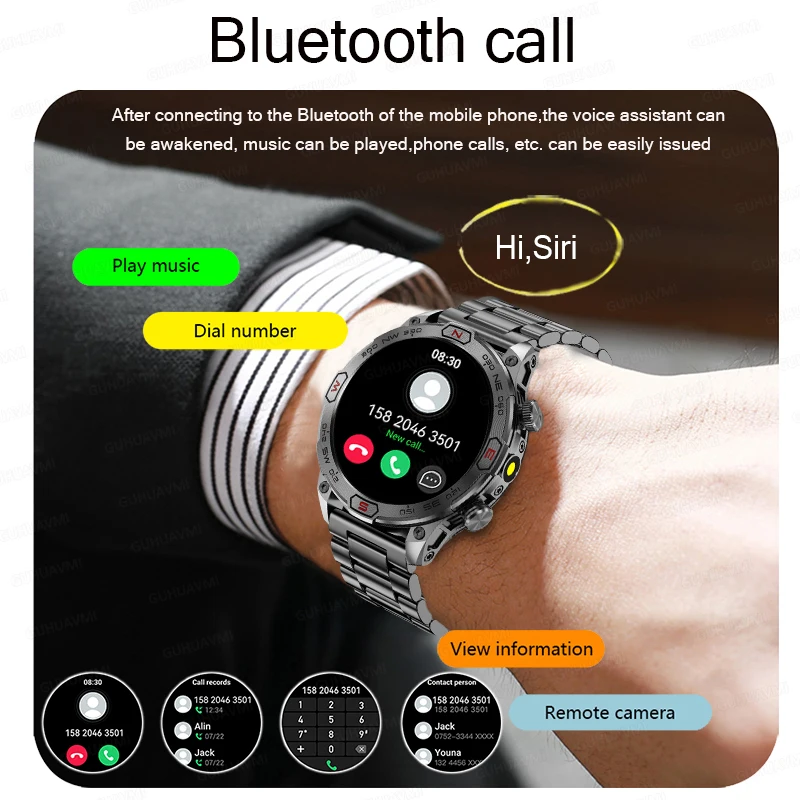 2025 New For Xiaomi Outdoor Smart Watch Men 1.43-Inch HD AMOLED Screen GPS Compass 450 Mah Battery Bluetooth Call SmartWatches 4