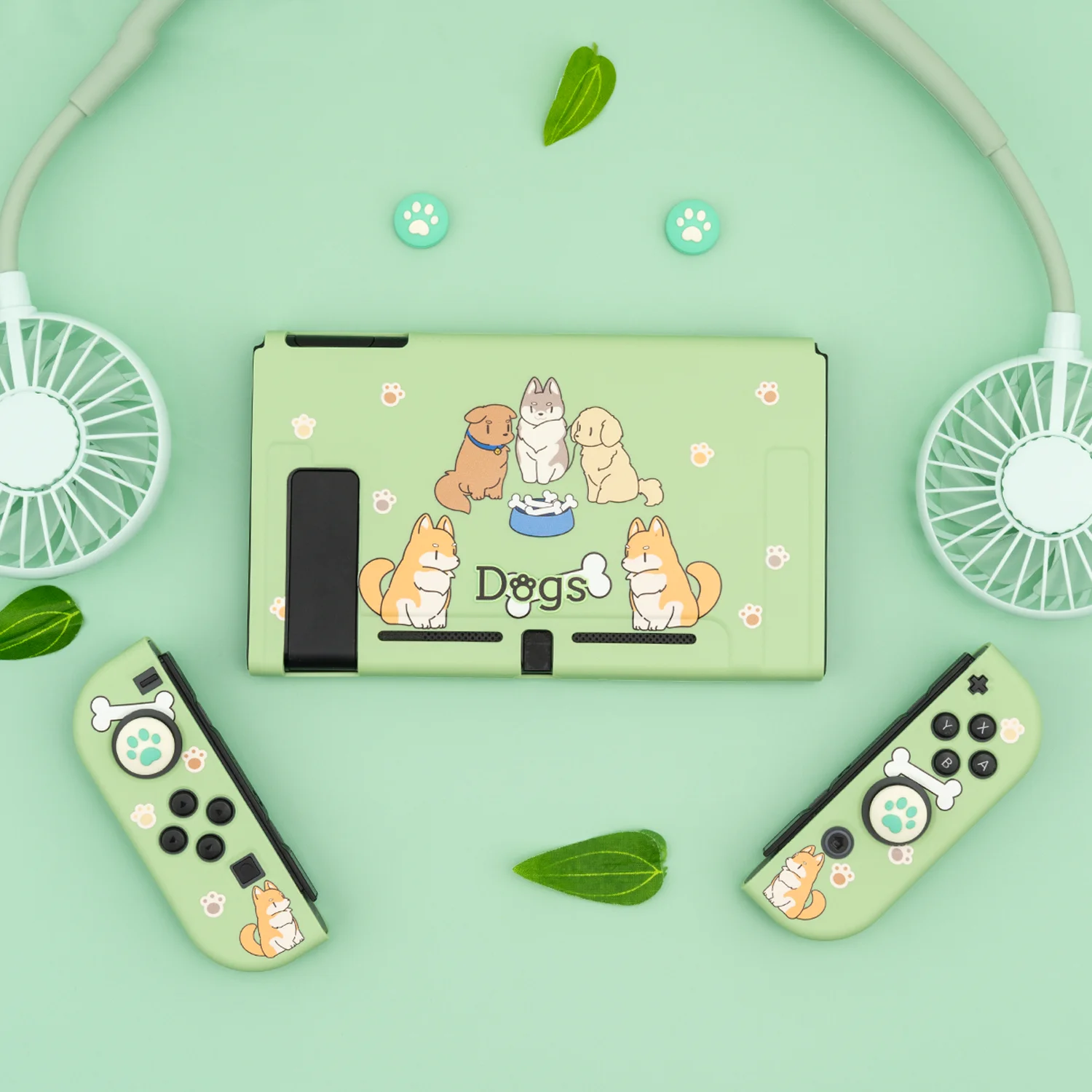 Geekshareニンテンドースイッチケースかわいい緑の犬骨饗宴漫画妖精リーグハードカバーバックgirp任天堂スイッチ 交換部品 アクセサリー Aliexpress