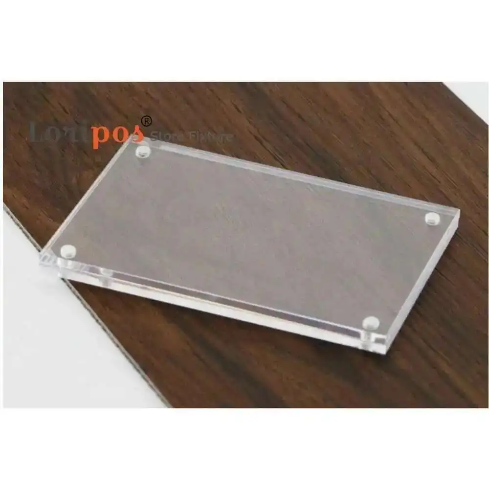 Acrylic Block Magnetic Mount Price Tag Display Wall Sticker Paper Info Frame Door Sign Holder Plate Name Card Cover