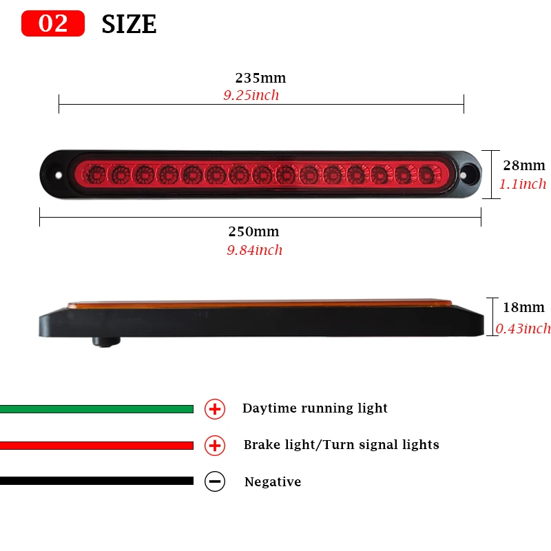 Universal 12V 24V LED Tail Lights for Scania Trailer Truck Lorry Pickup 2PCS