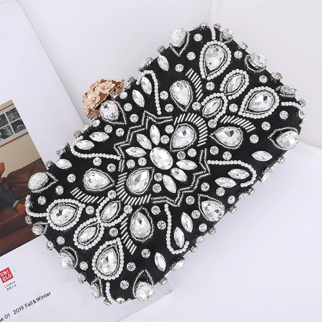 Diamond Women Clutch Rhinestone Bag Fashion Luxury Pearl And