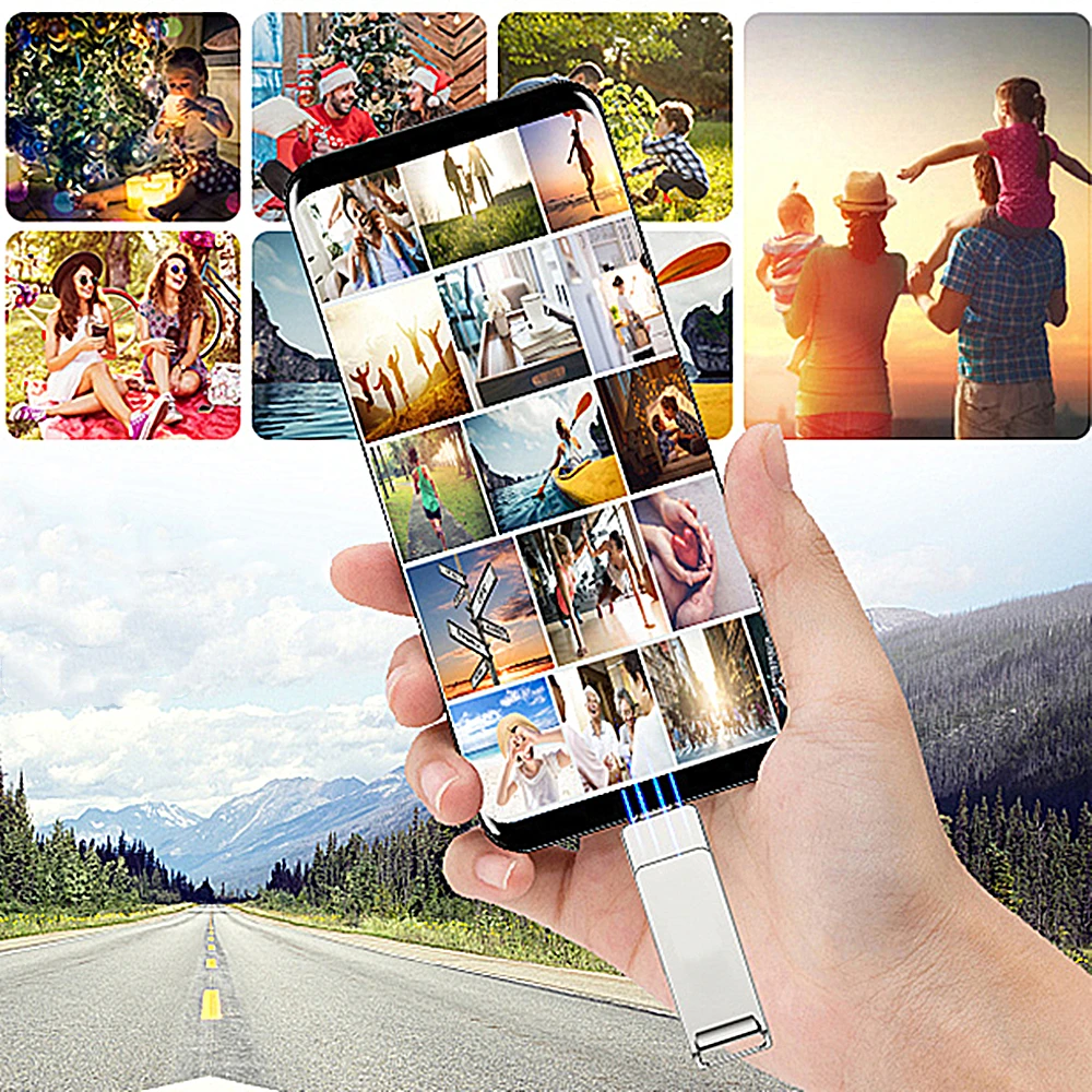 전화 USB 플래시 드라이브 512GB 외부 저장 장치 256GB 128G 64G 32G iPhone iPad 안드로이드 안드로이드 USB 3in1 Pendrive 선물 Usb 스틱