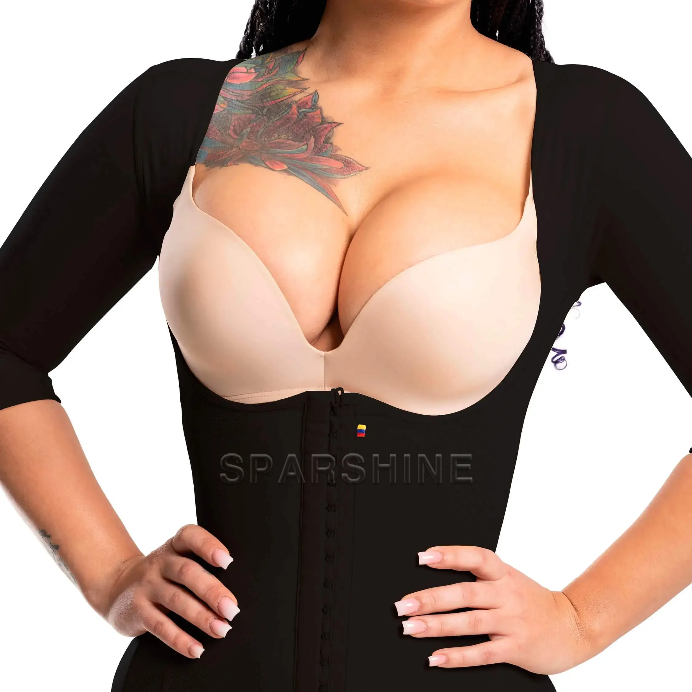 

Women Slimming Shapewear With Sleeves Waist Trainer Tummy Control Butt Lifter Flat Belly Workout Bodysuit