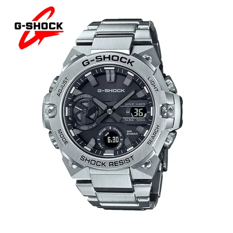 

G-SHOCK Men's Watches Casual Fashion Multifunctional Shockproof Dual Display New Stainless Steel Quartz Watch GST-B400 for Men