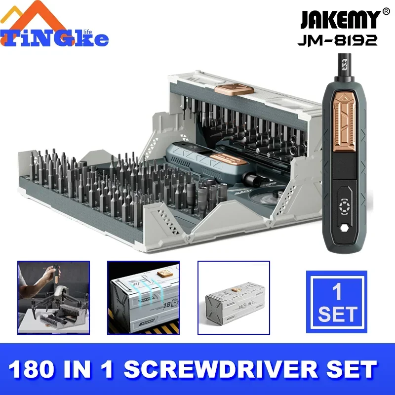 

JAKEMY JM-8193 180-IN-1 Precision Screwdriver Set Magnetic Torx Bits for Phone PC Tablet DIY Repair Hand Tools