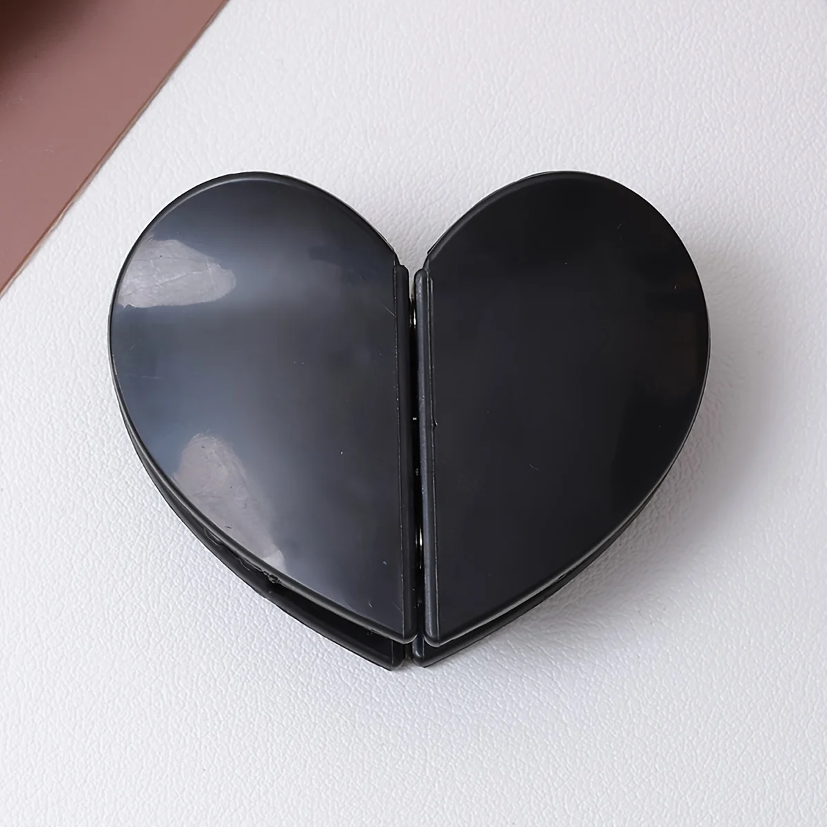 Leopard Print Heart Magnetic Hair Claw Clips - Detachable Vintage Style