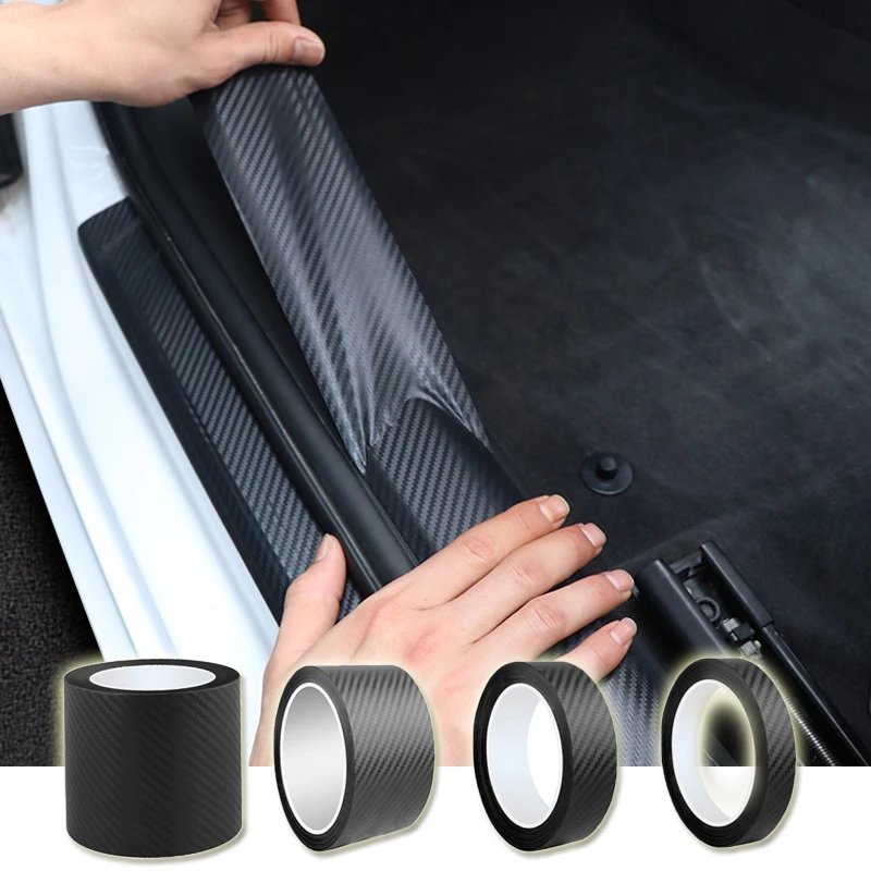 3/5/10 м Автомобильная Наклейка защитная полоса для багажника 3D углеродное волокно нано клей авто порог двери против царапин лента Водонепроницаемая наклейка