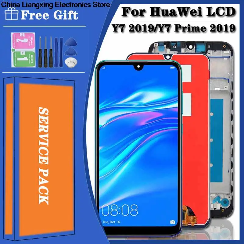 

Lcd para huawei y7 2019 DUB-LX3 DUB-L23 DUB-LX1 display painel da tela de toque para huawei y7 prime 2019 tela do telefone móvel