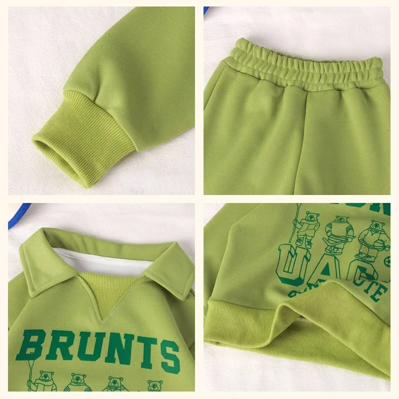 Children Clothes Sets Autumn Winter Polo Sweatshirt+Pants Sport Suits for Kids Boys Girls Warm Tracksuits Kids Clothing 6