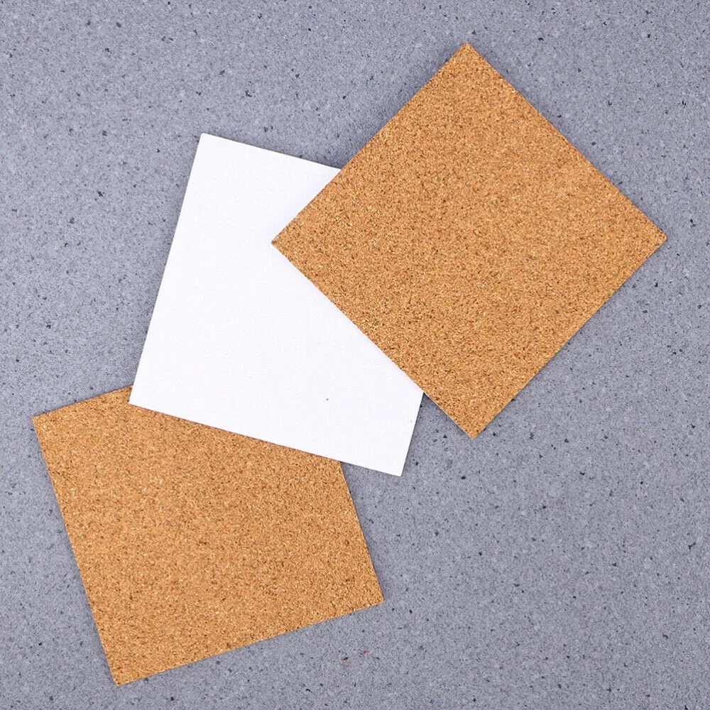 

20Pcs Natural Cork Coasters Square Cork Mat Wine Coffee Tea Cup Mat Self-Adhesive DIY Backing Sheet For Home Kitchen Bar 10x10cm