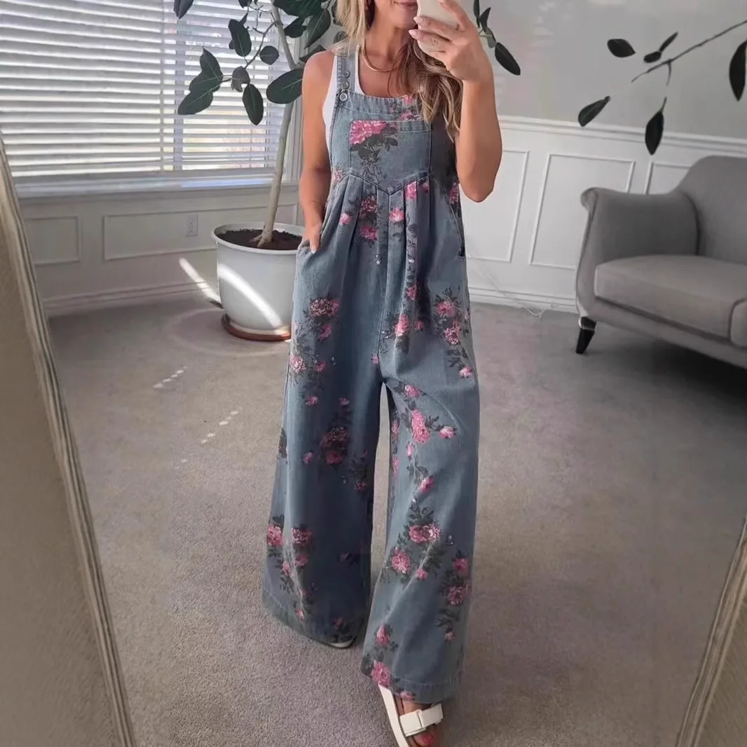 Floral Print Sleeveless Jumpsuit Image 3