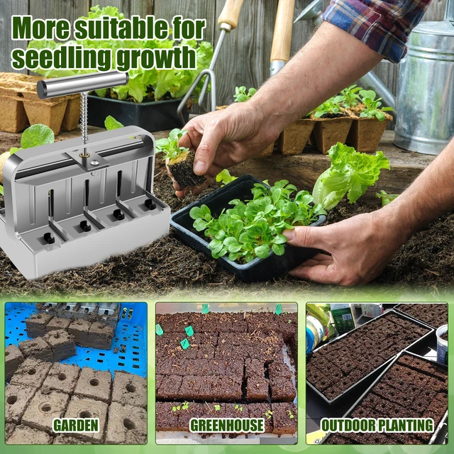 Talaj -Blokkoló Készlet Kézi Négyzetblokk -Készítő 1,57 × 1,97 Hüvelyk Magblokk Gyártó Szerszám Erős Kerti Mikro Blokkolása - Image 5