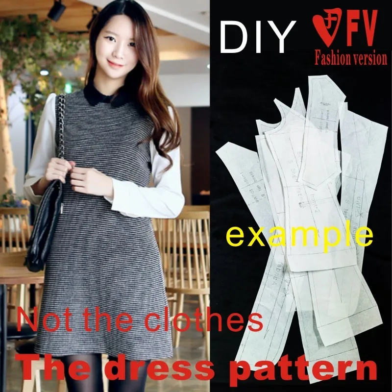Dresses Sewing Pattern Template Cutting drawing Clothing DIY ((Not selling clothes)) BLQ-151