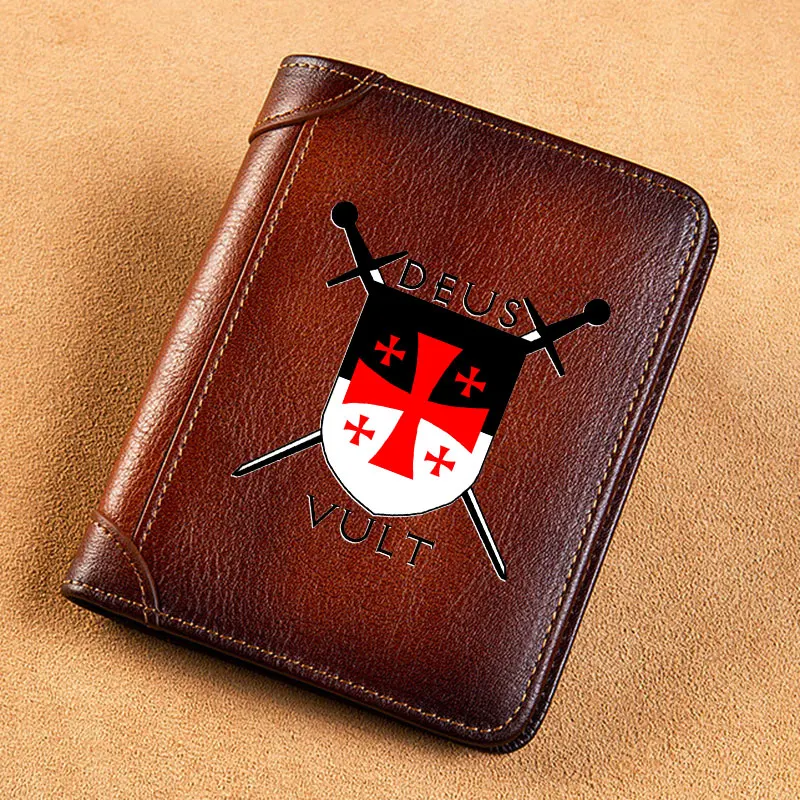 

Кошелек мужской из натуральной кожи, роскошный брендовый бумажник с принтом «двойка вулт», Короткий держатель для карт