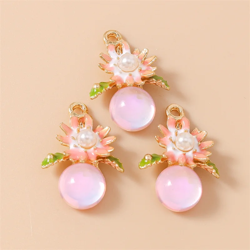 Leslie 10 Stück schöne süße schöne Kristallblume Marienkäfer Bienen Charms passen DIY Ohrringe Halsketten Schmuck machen handgemachte Handwerk – Detail 17