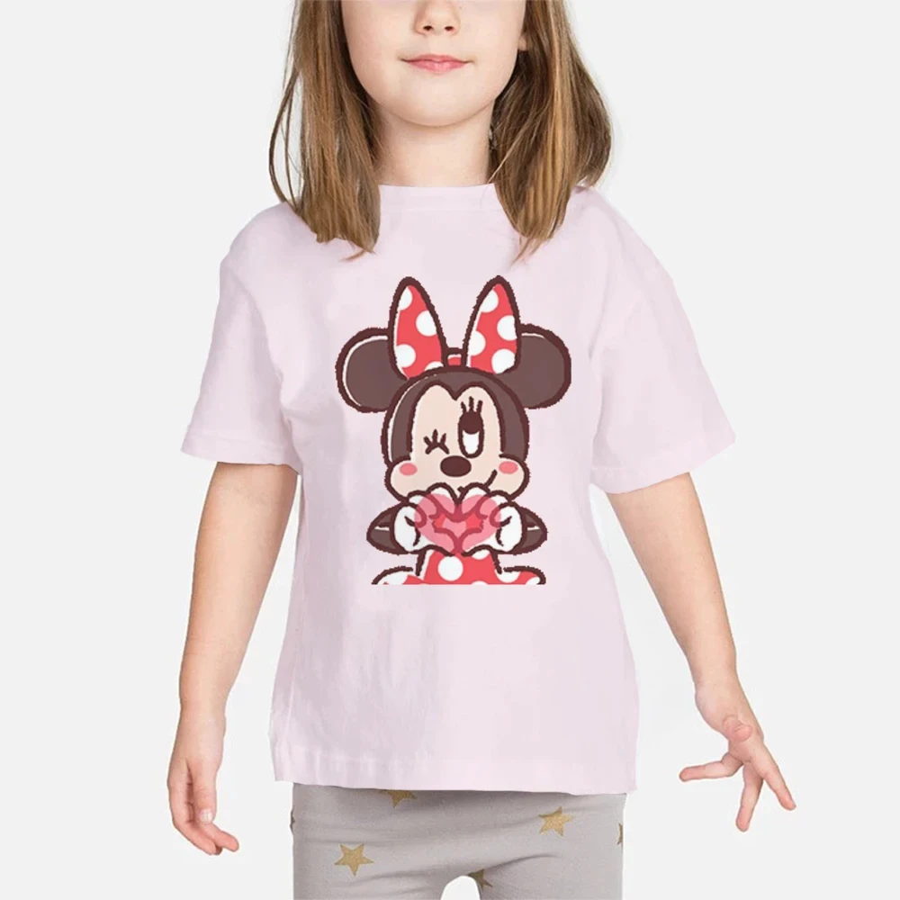 

2024 Children's Cartoon T-shirt Minnie Mouse 3D Print Girls Tshirt Kids Casual Short Sleeve Crew Neck Top Summer Daily Wear Top