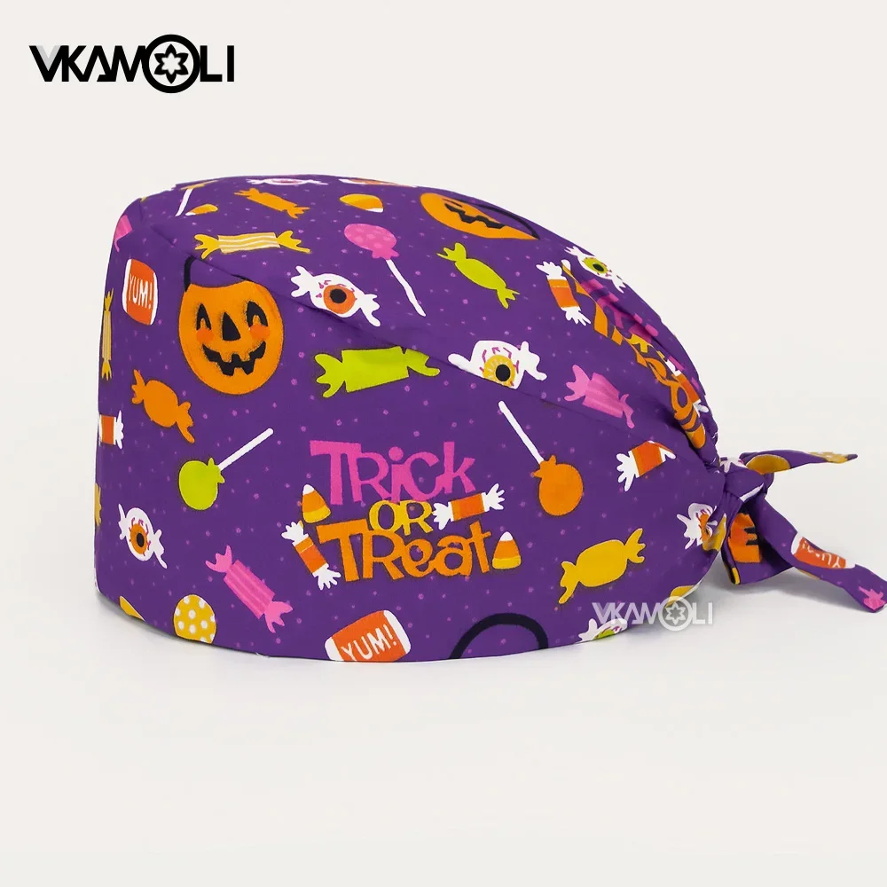 Unisex Scrub Cap Work Cartoon Floral-Print cap Adjustable hat Sanitary Cap Gorros Quirurgicos Nurse accessories Wholesale price