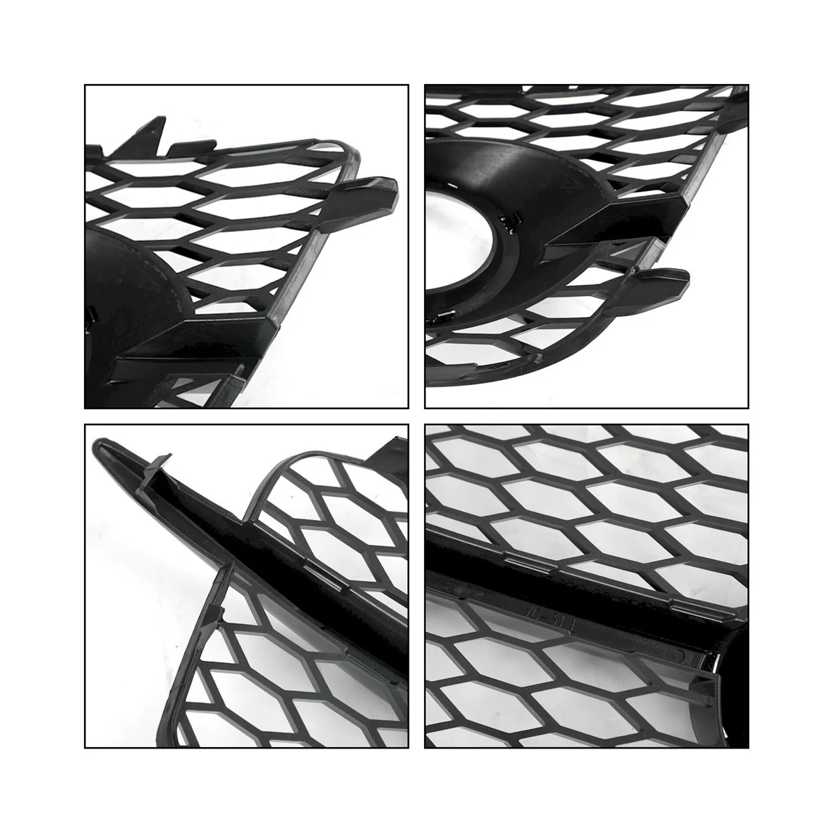 

2 шт., автомобильный бампер, противотуманный гриль, решетка для Audi Q3, серебристый + черный