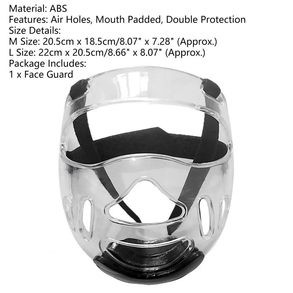 Clear Face Guard Clear Taekwondo Mask Detachable Gear Cover Face Cover Thickening Protector For Martial Arts Boxing Women Men martial arts mask