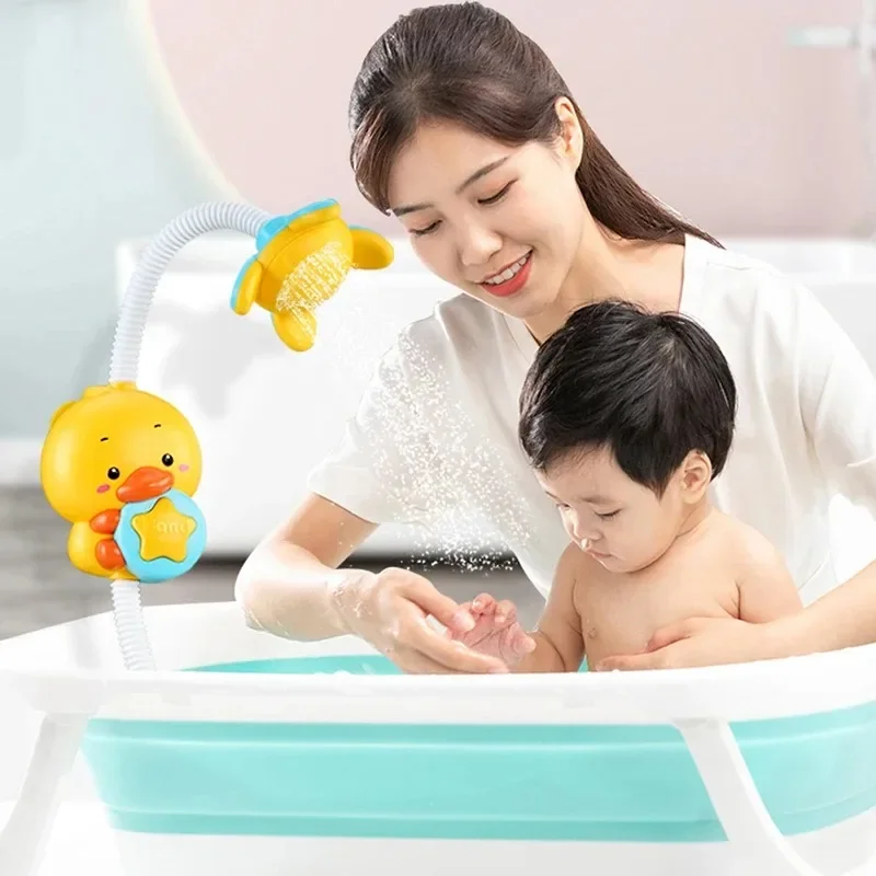 New Bathing Toy Baby Water Game Duck Model Faucet Shower Electric Sprinkler Swimming Bathroom Baby Toy 4