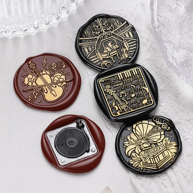 

Wax Seal Stamps Music Series Guitar/harp/Sax Stamp Head DIY Scrapbooking Art Supplies Wedding Invitation Making Crafts Brass New