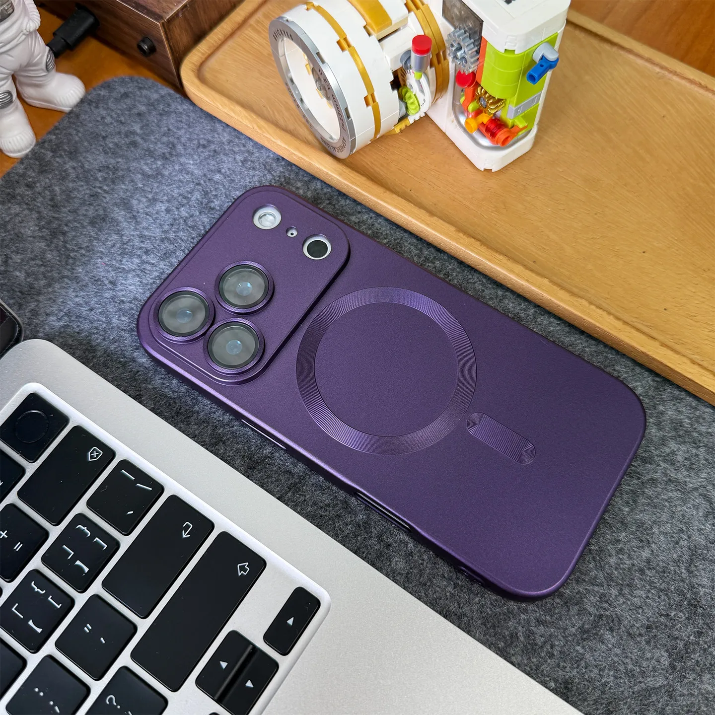 Luxury Matte MagSafe-Compatible Phone Case with Magnetic Charge and Lens Protector Cover