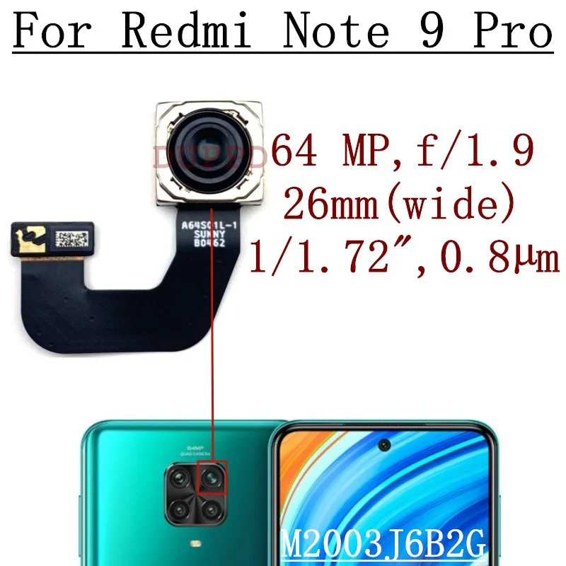 Xiaomi Redmi Note 9 Pro Front and Rear Camera Module