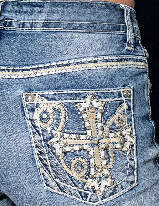 Y2K Retro Blue Slim Jeans Harajuku Hip Hop Rhinestone Cross Graphic Embroidered Jeans Gothic Low Waist Trousers Womens Clothing 4