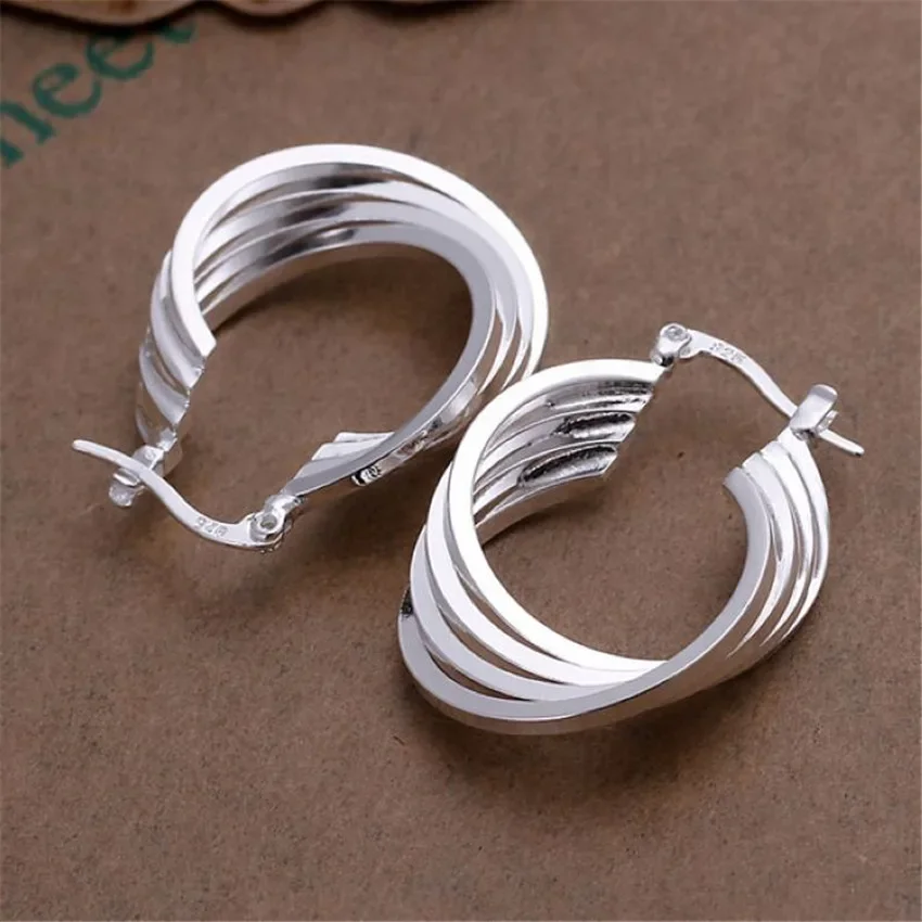 Christmas Gift Silver 925 Plated Earrings Factory Direct stud earrings dangle earrings hoop earrings drop earrings pendant earrings long earrings crystal earrings ear loops jewelry