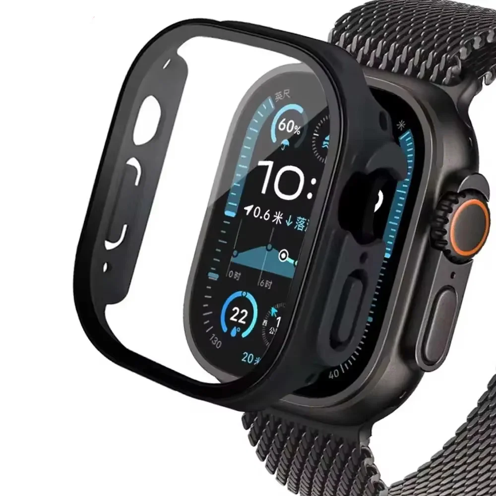 Premium Tempered Glass Screen Protector with Durable PC Bumper for Smartwatch - iWatch Series Accessories
