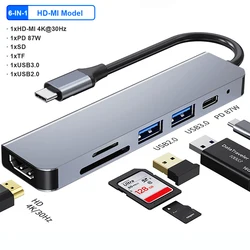 Universal 4K USB-C Docking Station with HDMI, VGA, Ethernet, and USB 3.0 Hub (6-IN-1 HDMI)