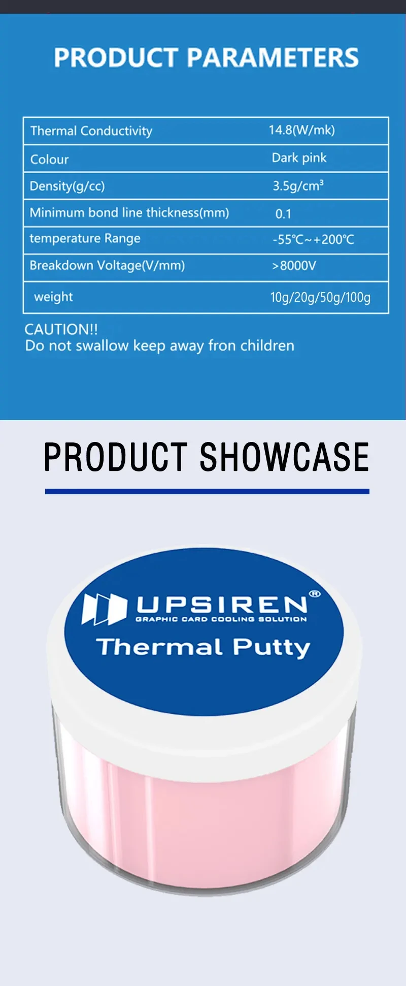 Thermal Putty UTP-8 For VGA GPU IC Processor Rapid Cooling Thermal Pad Replaceme