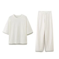 Willshela Women Fashion 2 Piece Set Solid T-Shirts & Vintage High Elastic Waist Trousers Feamle Chic Lady Pants Sets - Image 3