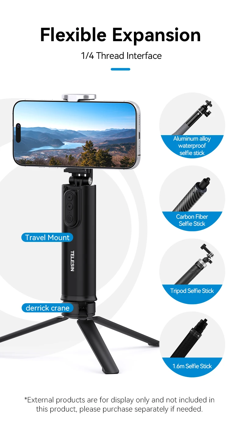 3 in 1 Selfie stick Phone Holder Wireless Remote Control Travel Clamp Magnetic 3