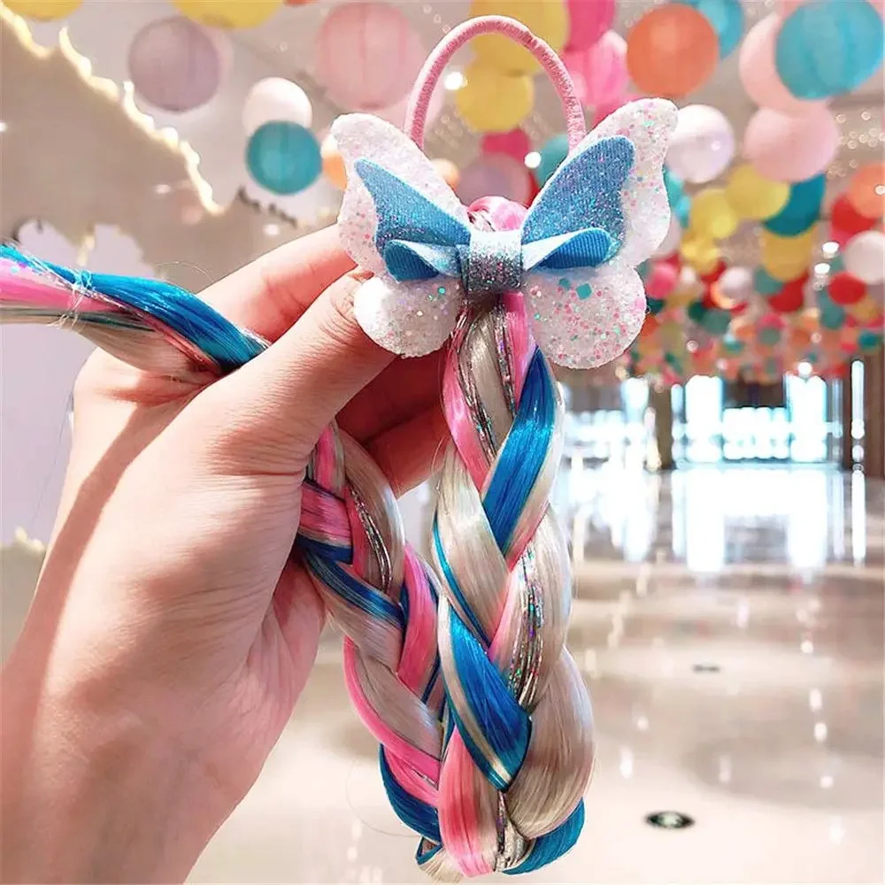 Girls Rainbow Hair Bow Extensions