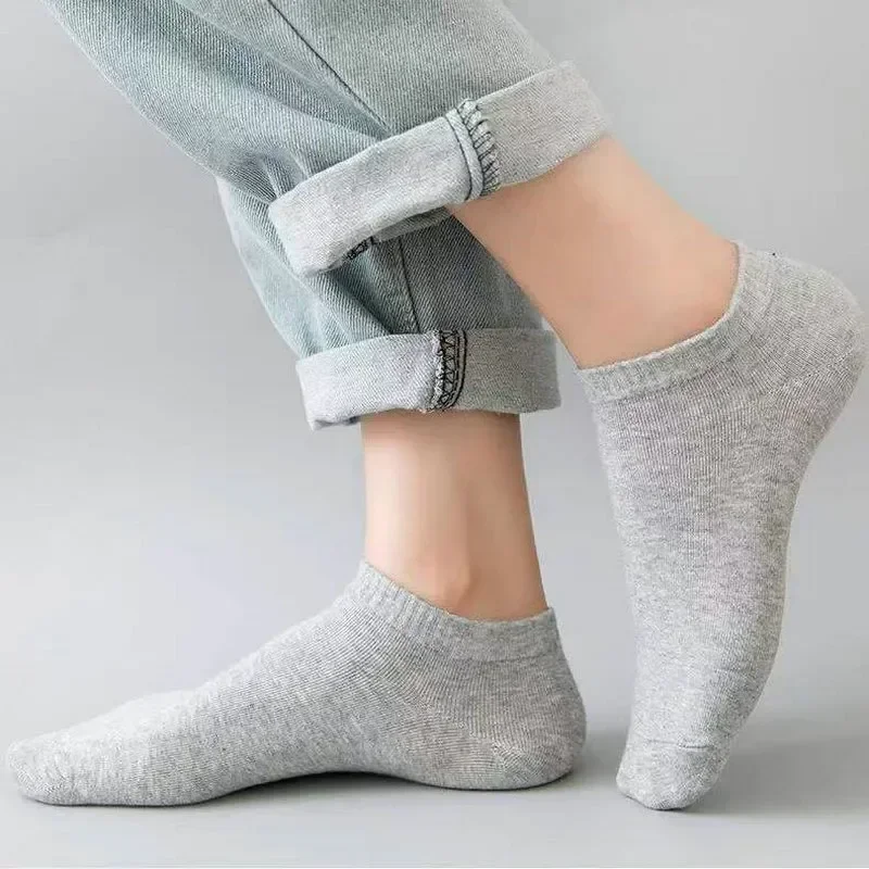 

Summer Socks Black Short Low Sports Men White Cut 10pairs Women Solid Ankle Male Breathable Cotton Grey Color