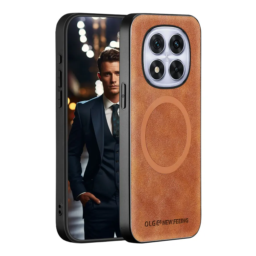Magnetic Leather Wallet Card Holder Case - Shockproof with Stand Feature