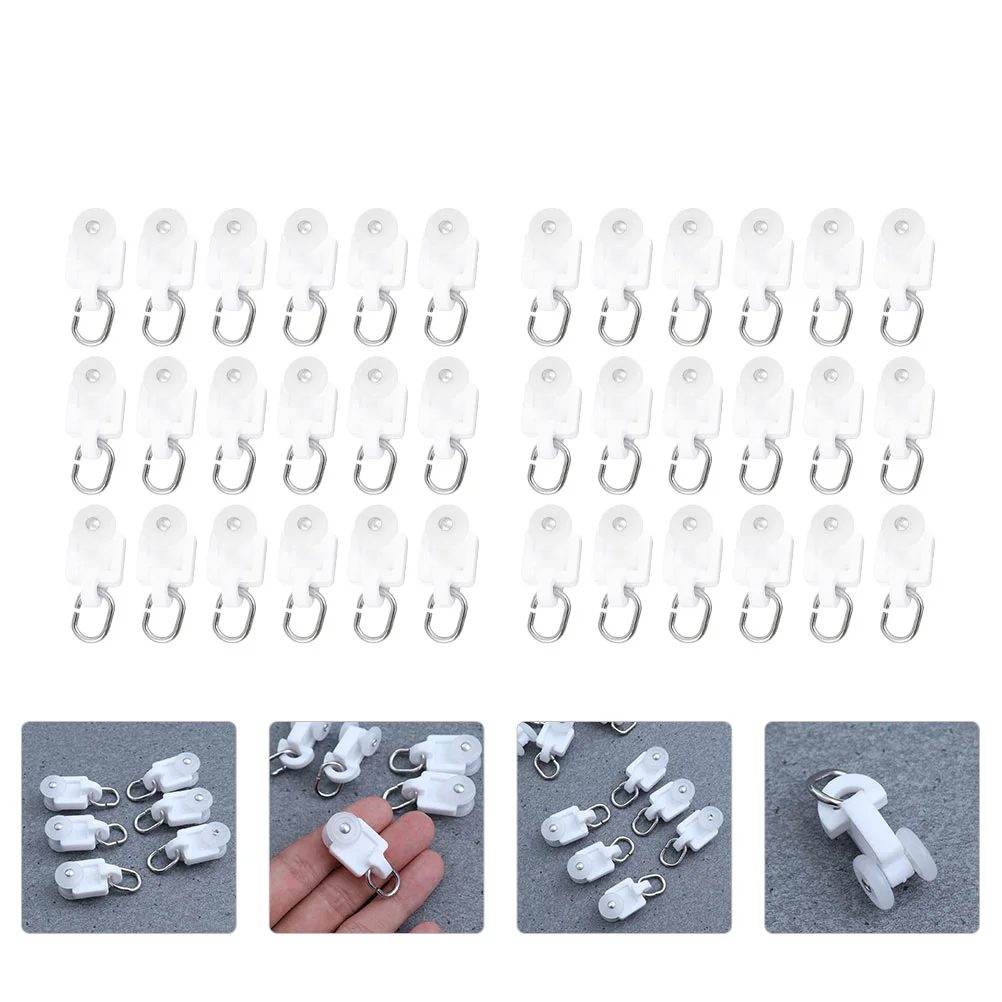

100 Pcs I-shaped Track Pulley Curtain Rail Reel Sliding Wheel Alloy Hook Roller Rollers