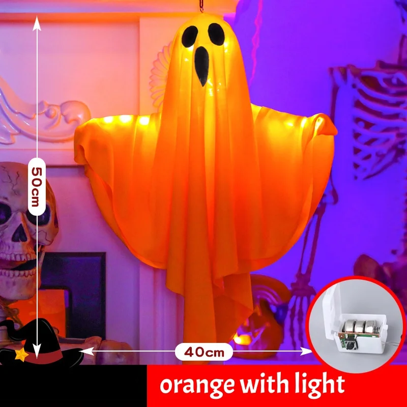 Illuminated Halloween Hanging Ghosts - Spooky Decor for Indoor and Outdoor Festivities
