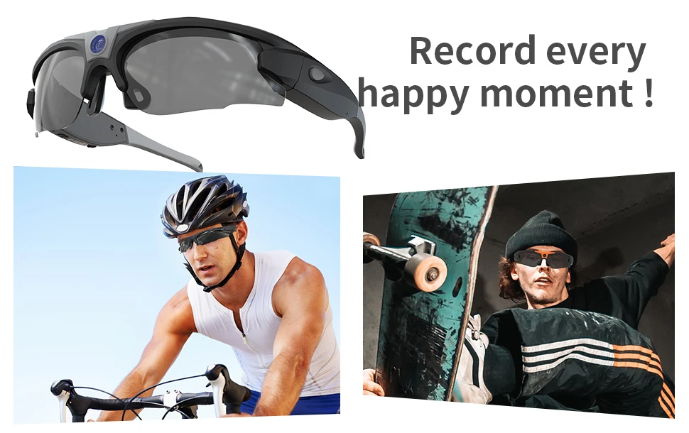 Schéma des lunettes caméra mettant en évidence les fonctions clés