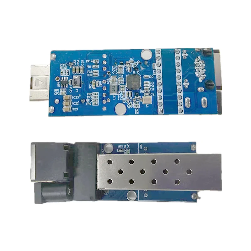 2PCS 1 Fiber 1 RJ45 SC 10M/100M/1000M Mini SFP Optical PCBA Board 1.25G Fiber Ethernet Media Converter PCBA