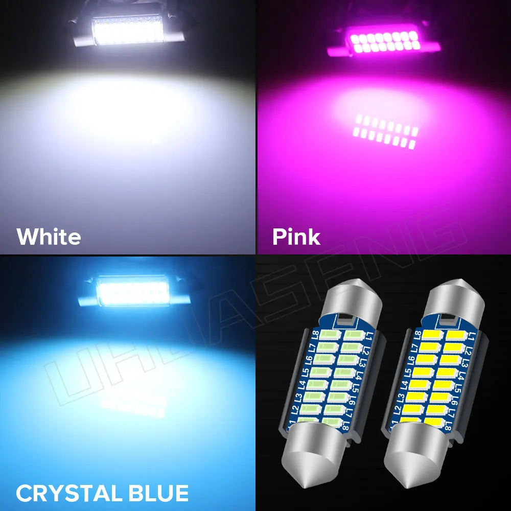 UHUASENG Ʈũ  ȣ ڵ ȣ , LED C5W C10W , 31mm 佺 ׸ , 28mm, 31mm, 36mm, 39mm, 41mm, 2 